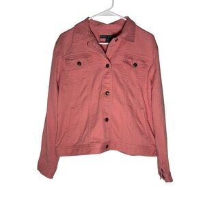 Lauren Jeans Co. Pink Button-Front Denim Jacket Size Womens L